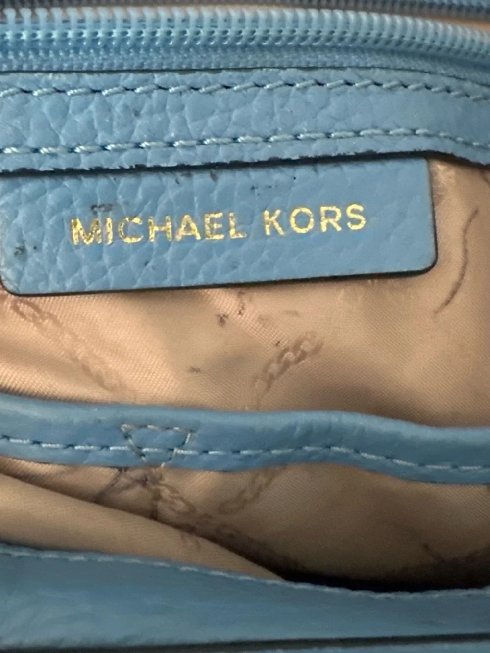 Michael Kors gold pebbled shoulder